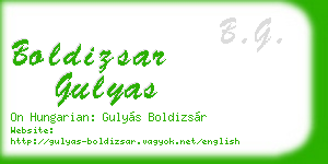 boldizsar gulyas business card